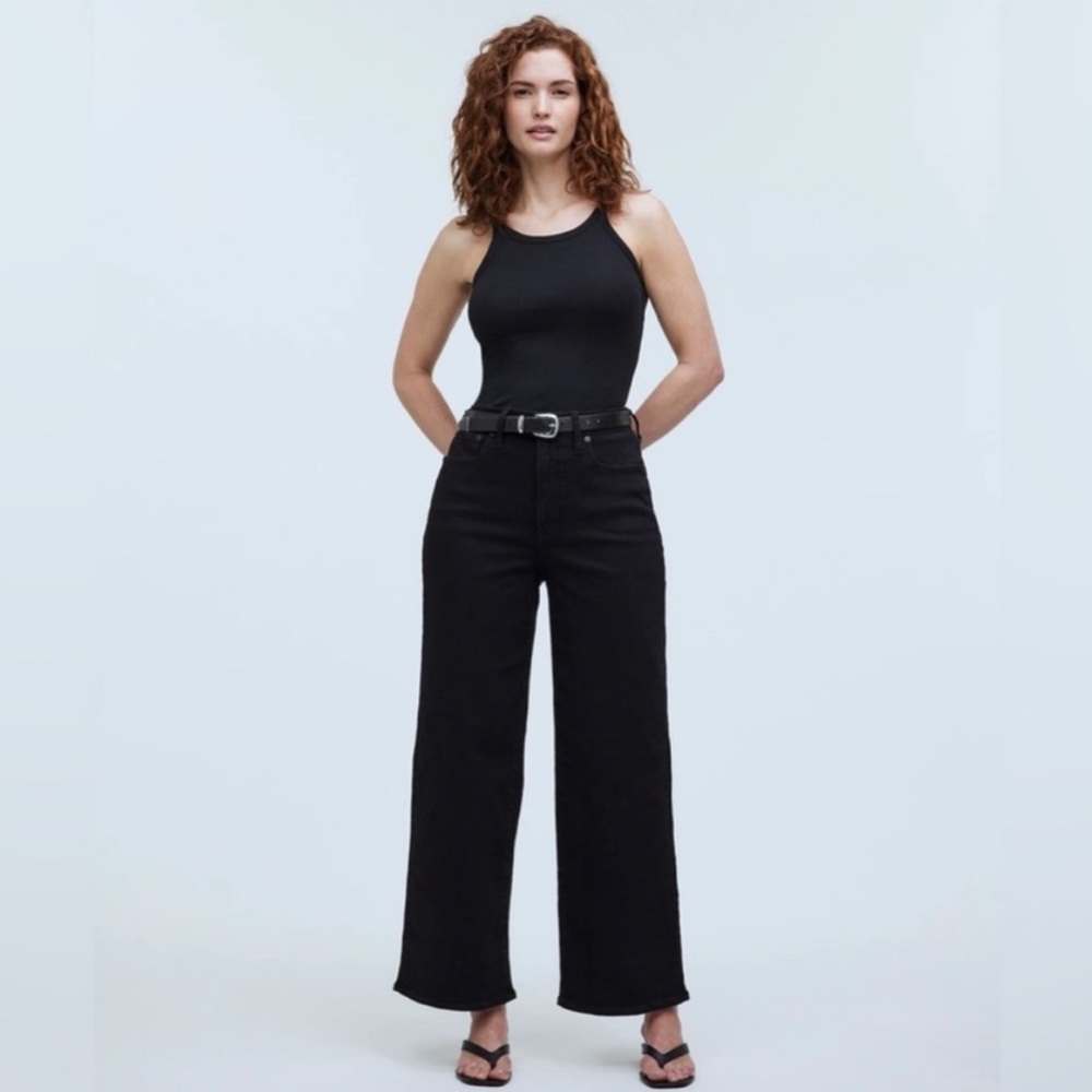 Madewell‎ The Curvy Perfect Vintage Wide-Leg Jean Black Rinse Wash 24